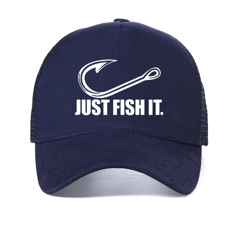Men Fishing Cap Letter Print Just Fish It  Baseball Cap Summer