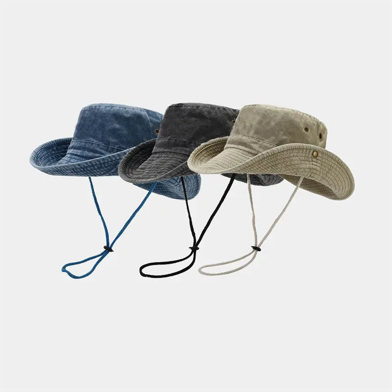 Four Seasons Cotton Solid Bucket Hat Fisherman Hat Outdoor Travel