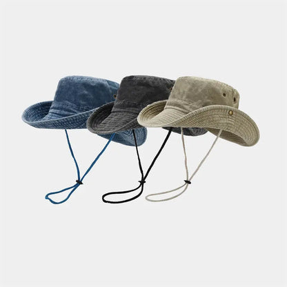 Four Seasons Cotton Solid Bucket Hat Fisherman Hat Outdoor Travel Sun Cap for Men and Women