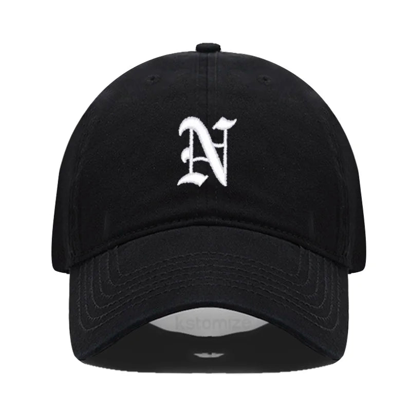 Old English Letter A-Z Embroider Baseball Cap For Men Women