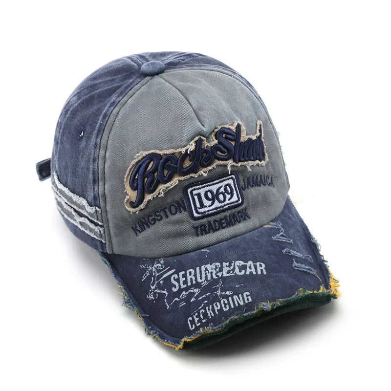 New Washed Fabric Trendy Distressed 1969 Baseball Cap