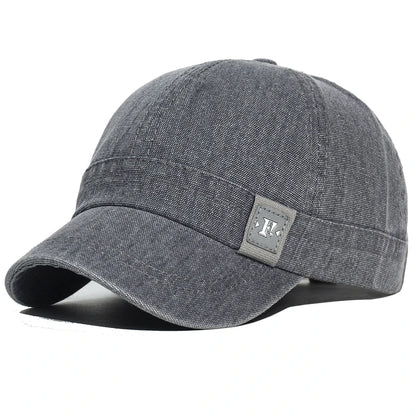 Fashion Short Brim Washed Cotton Baseball Cap Men Women