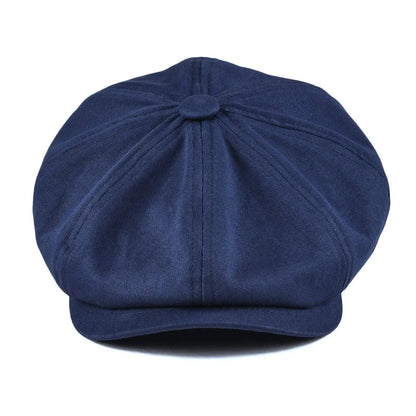 Men's Newsboy Cap Twill Cotton 8 Panel Hat Flat Ivy Cabbie Casual Baker Cap