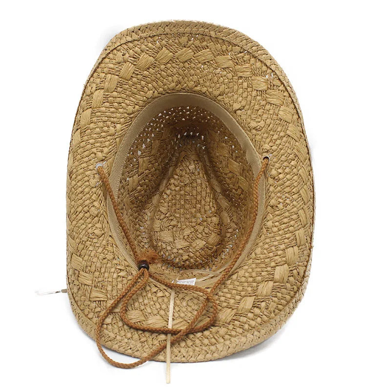 Men's Summer Foldable Straw Cowboy Hat