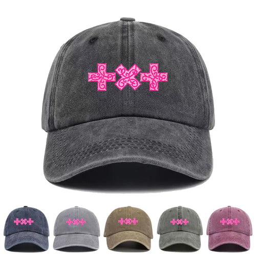 Washed Printed Trucker Style Unisex Cotton Streetwear Summer Sun Hat