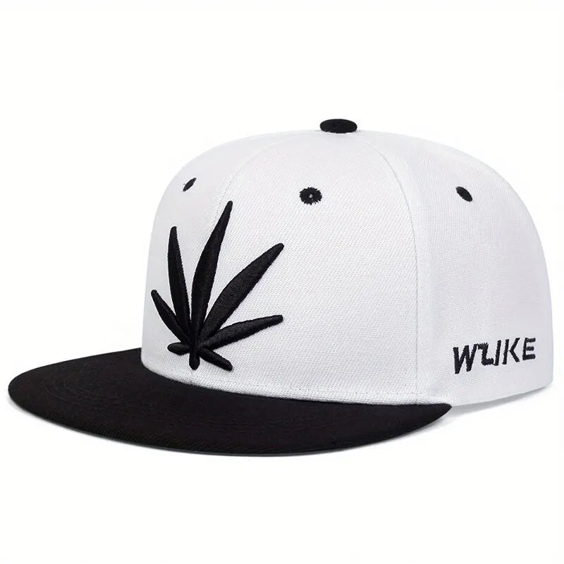 Unisex Plant Embroidery Hip-Hop Hats Outdoor Adjustable