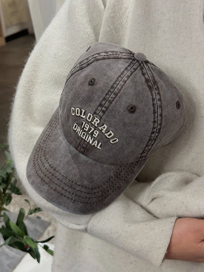 Retro Colorado Letter Embroidery Baseball Caps Spring Summer Cotton For Kids