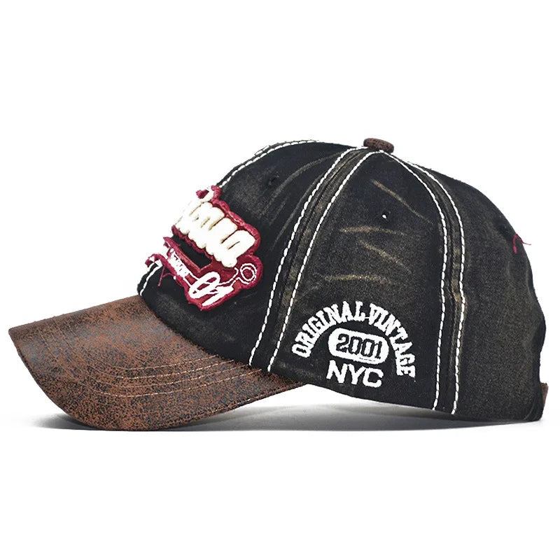 Washed Cotton Retro Baseball Cap Men Women 3D Embroidery Snapback Caps For Male Female