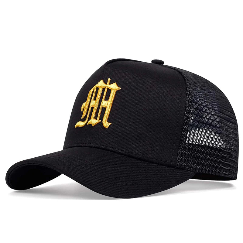 Unisex Gothic Letter Embroidery Baseball Net Caps