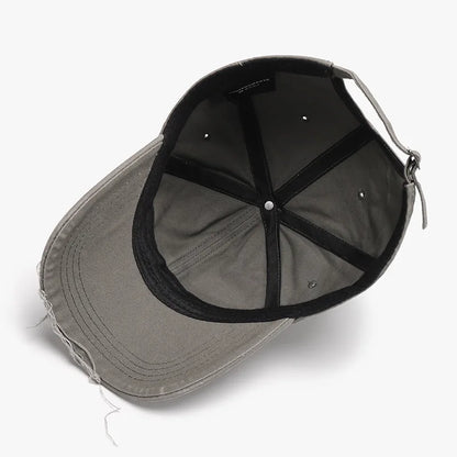 Washed Soft-Top Distressed Men's Large-Head Circumference Baseball Cap