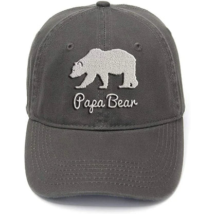 Lyprerazy Papa Bear Washed Cotton Men Women Unisex Hip Hop Cool Flock Printing Baseball Cap Dad Cap