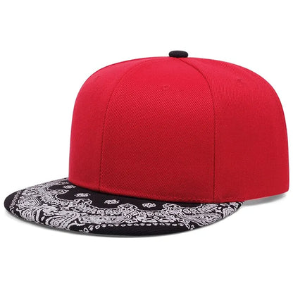 Fashion Embroidery Mens Womens Summer Snapback Cap Cashew Pattern Snapback Hip Hop