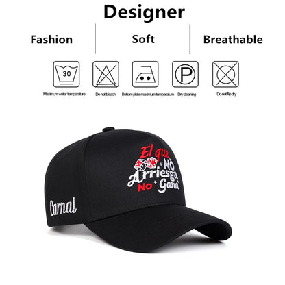 Unisex EL QUE NO ARRIESGA NO GANA Embroidery Baseball Caps Spring Autumn Outdoor Adjustable Casual Hats