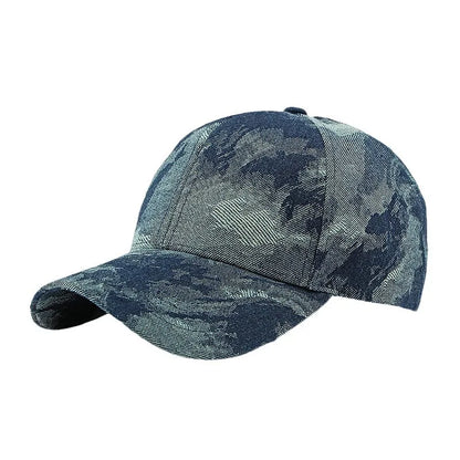 Western Washed Denim Hardtop Jacquard Adjustable