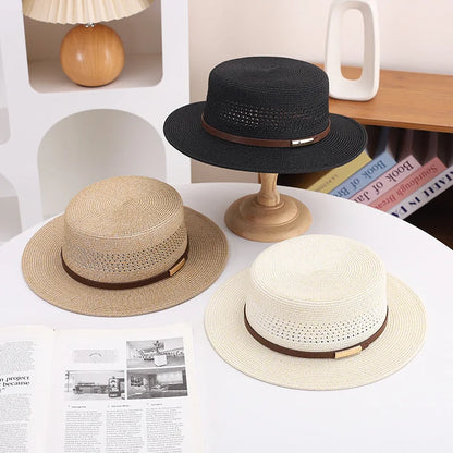 New Women's Boho Panama Straw Hat UPF 50+ Floppy Wide Brim Fedora