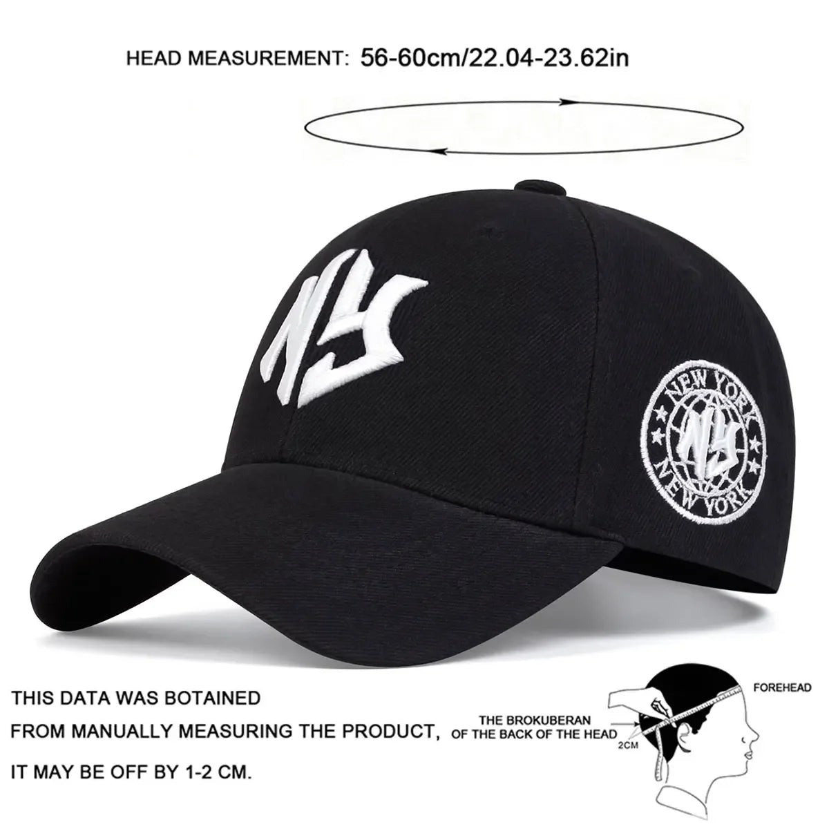 Unisex NY Letter Embroidery Baseball Caps Spring Autumn
