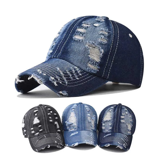 Summer Outdoor Sun Shade Washed Denim Hat For Men Snapback Trucker Hats