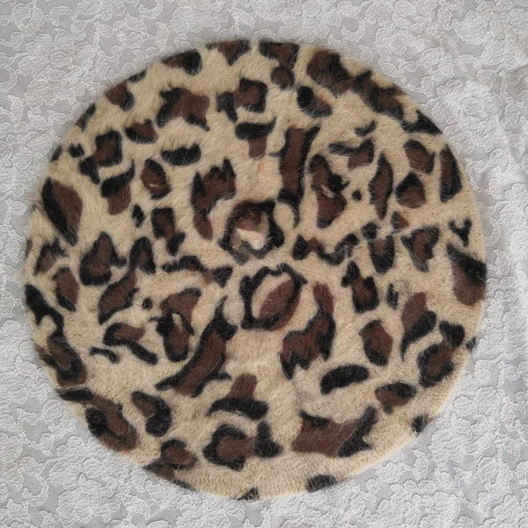 Women's Autumn And Winter Leopard Print Pumpkin Cap