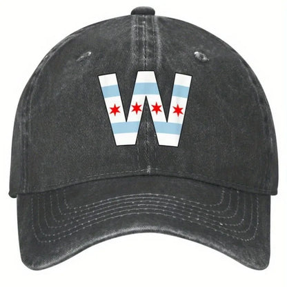 Chicago Flag W Letter Baseball Cap Cotton Adjustable Adult Casual Sports Snapback Hat