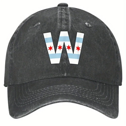 Chicago Flag W Letter Baseball Cap Cotton Adjustable Adult Casual Sports Snapback Hat