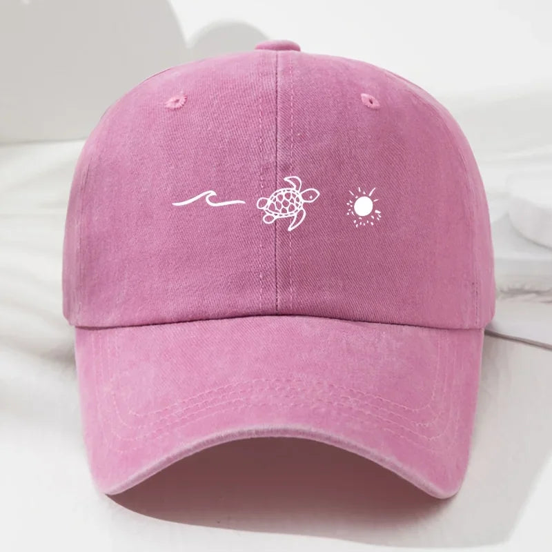 Turtle Pattern Printed Baseball Cap for Daily Casual Style Men's and Women's