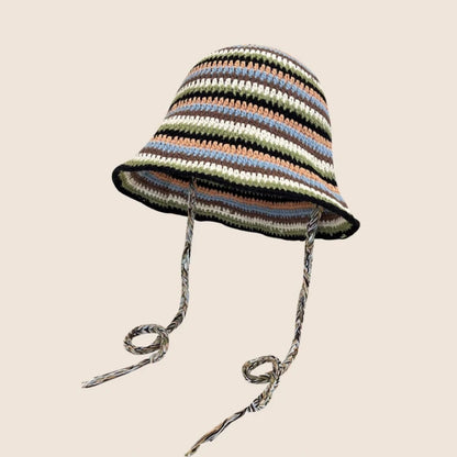 Dopamine Autumn Crochet Panama Cap Korean Handmade Bucket Hats