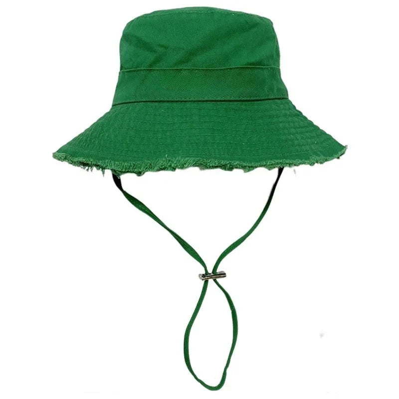 100% Cotton Washed Frayed Edge Bucket Hat