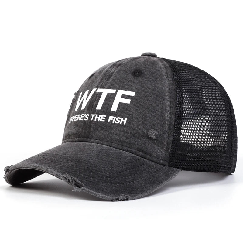 Unisex Wtf Letter Embroidery Wash Baseball Net Caps Hip Hop Cap Spring Summer