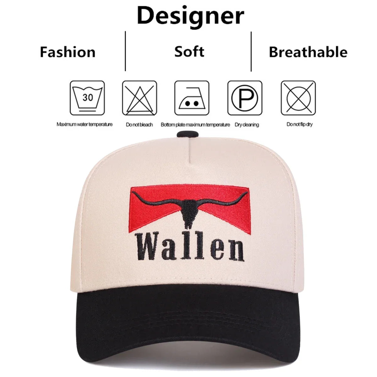 Unisex Wallen Letter Embroidery Baseball Caps Spring and Autumn