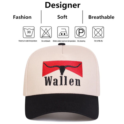 Unisex Wallen Letter Embroidery Baseball Caps Spring and Autumn