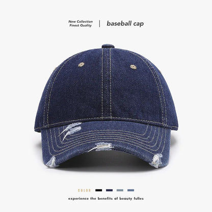 Unisex Washed Soft Top Vintage Curved Brim Distressed Baseball Cap