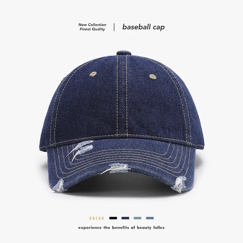 Unisex Washed Soft Top Vintage Curved Brim Distressed Baseball Cap