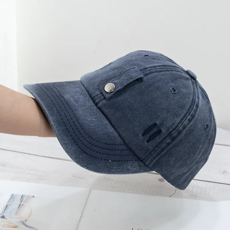 Cat Ears Sunglasses Baseball Cap Y2K Cotton Washed Women And Men