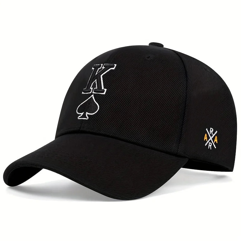 Fashion Hip Hop K Letter Baseball Cap Hip Hop Poker Embroidered Golf Hats Outdoor Sports Leisure Caps Dad Hats
