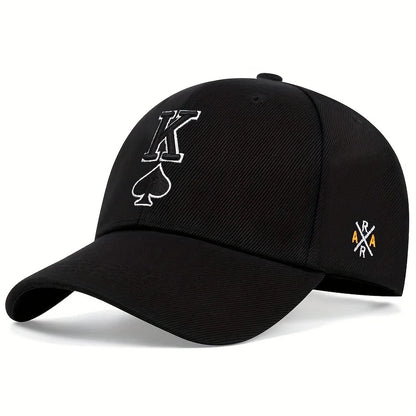 Fashion Hip Hop K Letter Baseball Cap Hip Hop Poker Embroidered Golf Hats Outdoor Sports Leisure Caps Dad Hats