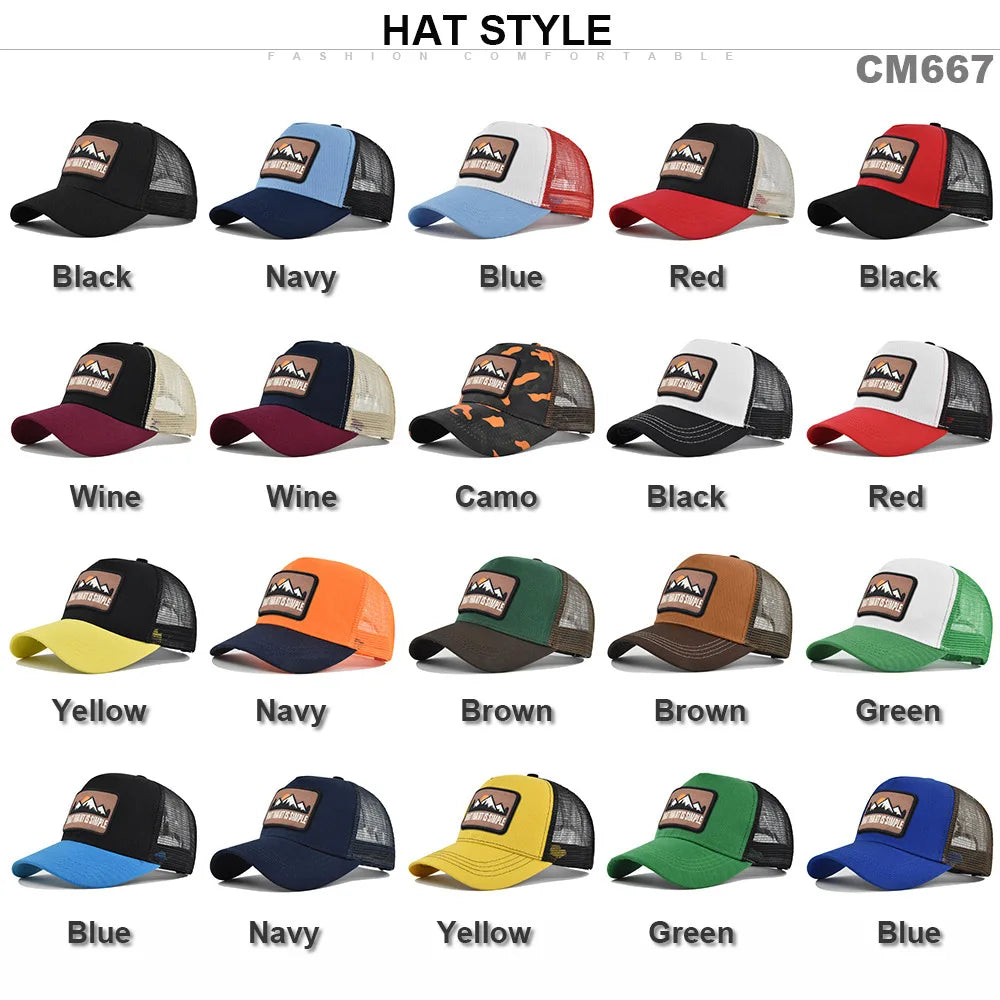 Brand Letter Mesh Breathable Hat Women Men Embroidery Baseball Cap