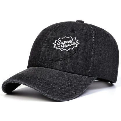 Unisex Sunset Flower Letter Embroidery Cowboy Baseball Caps Spring Autumn