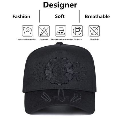 Unisex Sunflower Embroidery Baseball Caps Spring Autumn Outdoor Sports Cap