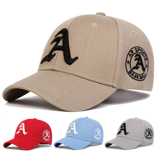 Unisex Gothic Letter A Embroidery Baseball Caps Autumn Outdoor Adjustable Casual Hats Sunscreen Hat