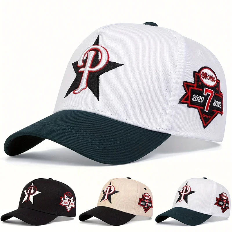 Unisex P Letter Embroidery Baseball Caps Spring and Autumn Sports Cap