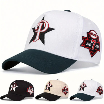 Unisex P Letter Embroidery Baseball Caps Spring and Autumn Sports Cap