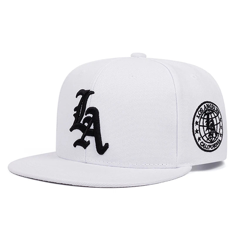 Fashion Hip Hop Hat LA Letter Side Earth Embroidered Baseball Hat Unisex