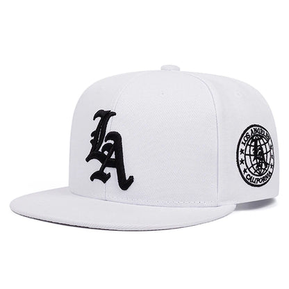 Fashion Hip Hop Hat LA Letter Side Earth Embroidered Baseball Hat Unisex