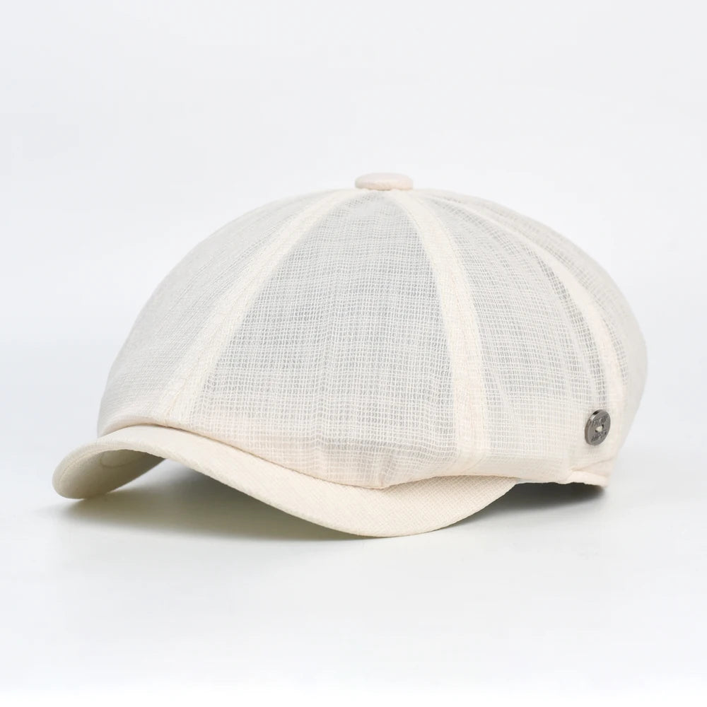 Spring Summer Breathable Mesh Newsboy Caps Men Woman