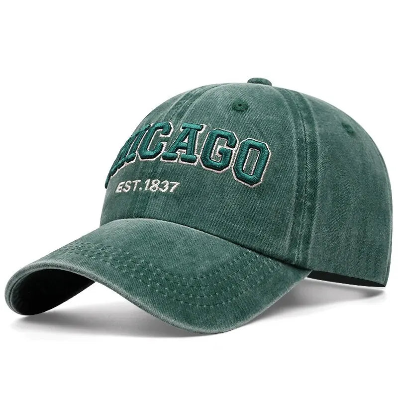 Letter Chicago Baseball Cap Men Women Spring Summer Cotton Unisex Baseball Cap