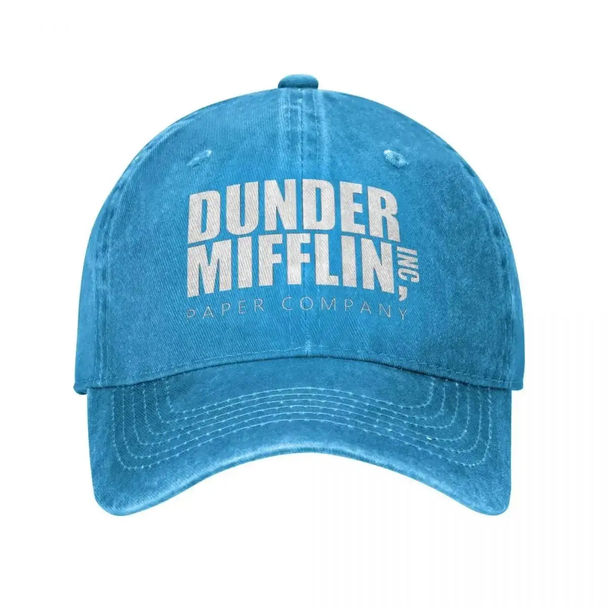 Classic Dunder Mifflin Logo Baseball Caps Men Women Distressed Denim Washed Sun Cap