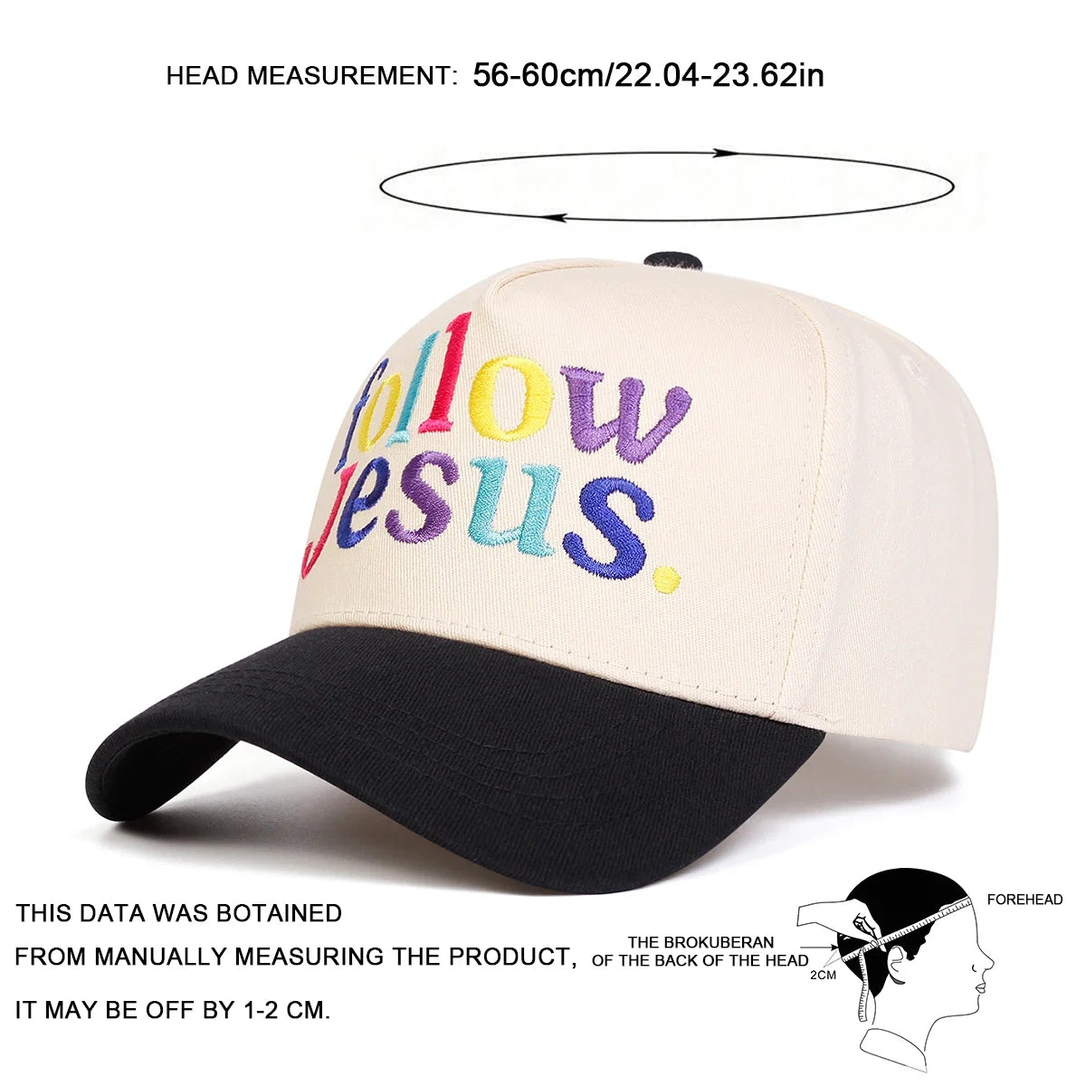Unisex Follow Jesus Letter Embroidery Baseball Caps Spring and Autumn