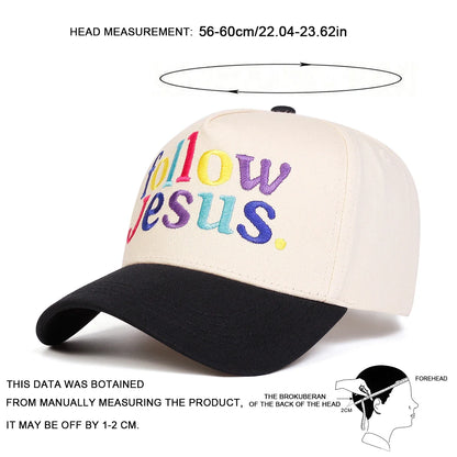 Unisex Follow Jesus Letter Embroidery Baseball Caps Spring and Autumn