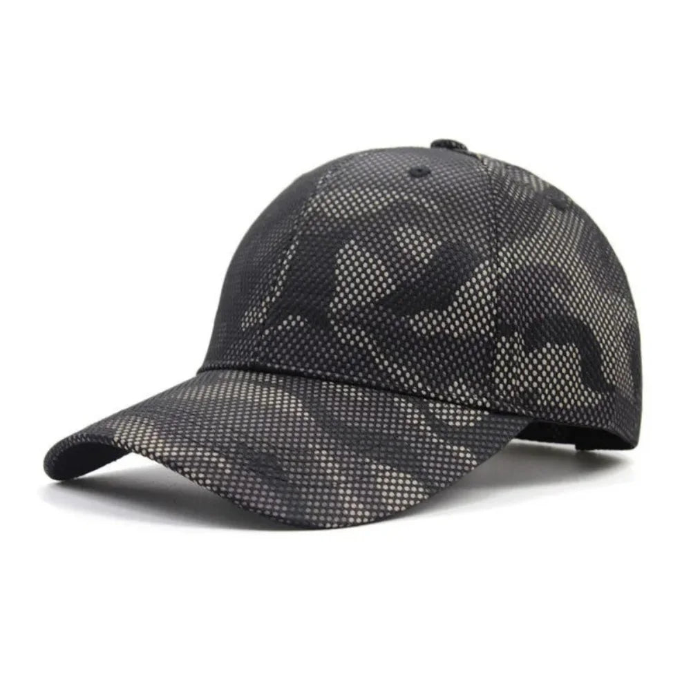 Grid Unisex Camouflage Baseball Cap Unisex Adjustable Sun Hat Men