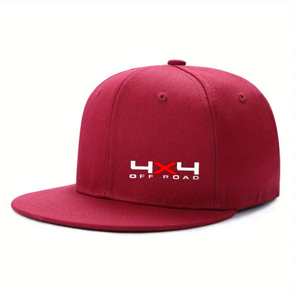 Unisex Adjustable Flat Brim Hip Hop Snapback Hat Solid Color Outdoor Daily Wear